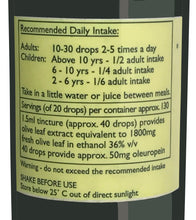 Olive Leaf Extract Dosage label